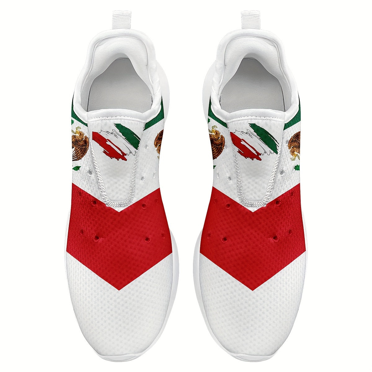 Plus Size Men's Mexico Pattern Sneakers, Soft Sole